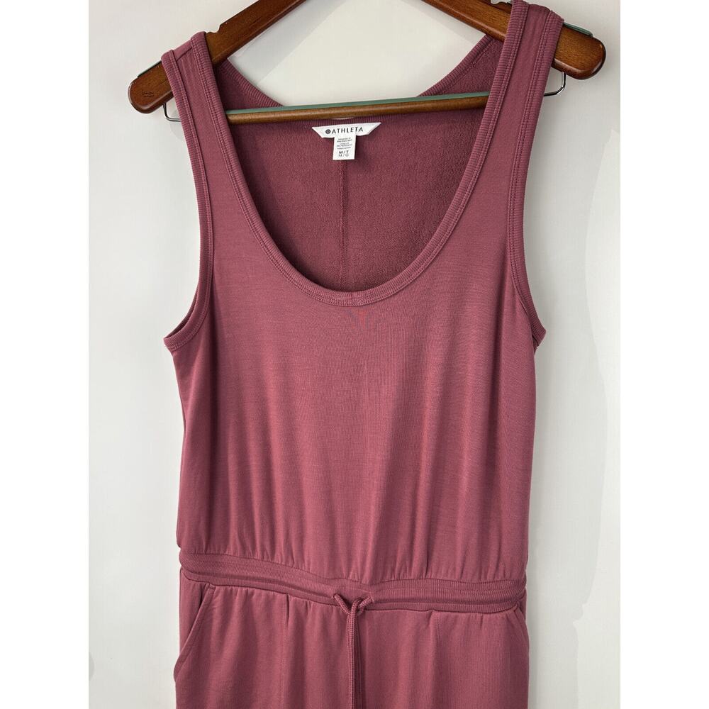 Athleta Balance Sleeveless Tank Romper Women's Size MT Medium Tall Berry Rose - Picture 3 of 14